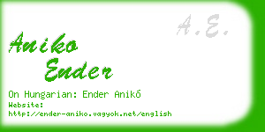 aniko ender business card